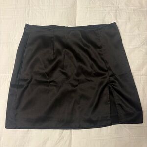 Elegant Black Satin Skirt